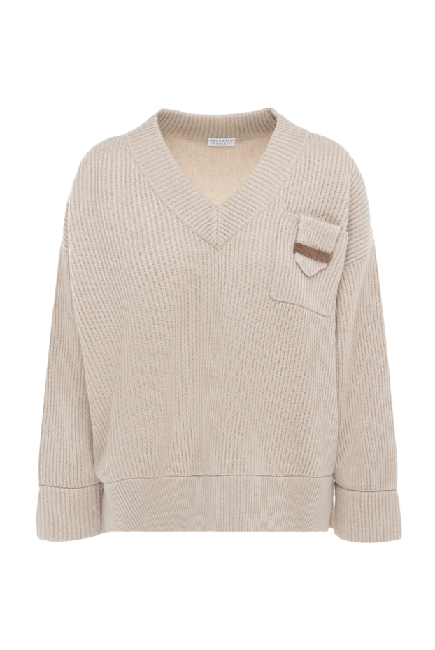 Brunello Cucinelli jumper made of thick ribbed knit with a decorative pocket 175377 - photo 1