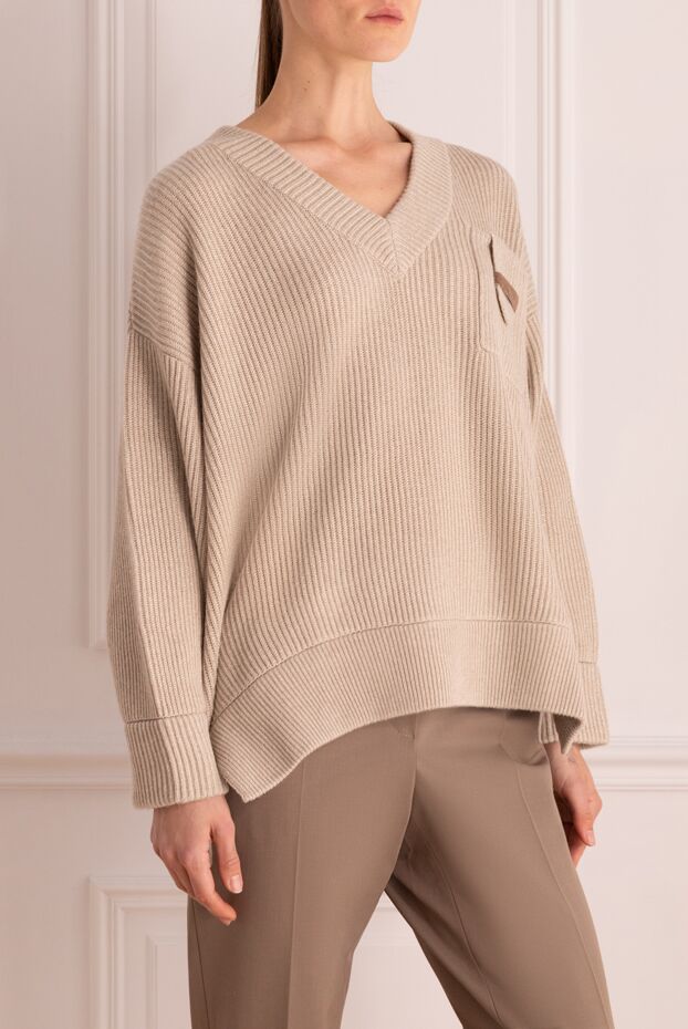 Brunello Cucinelli jumper made of thick ribbed knit with a decorative pocket 175377 - photo 3
