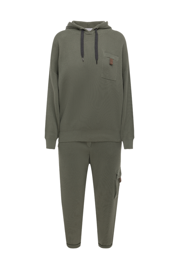 Green cotton walking suit for women - photo 1