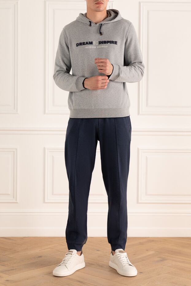 Brunello Cucinelli  blue cotton and polyamide pants for men 175415 - photo 2