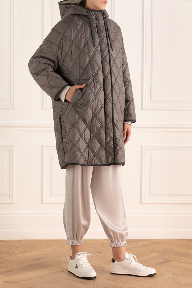 Brunello Cucinelli parka made of polyester and fur gray for women 175448 - photo 3