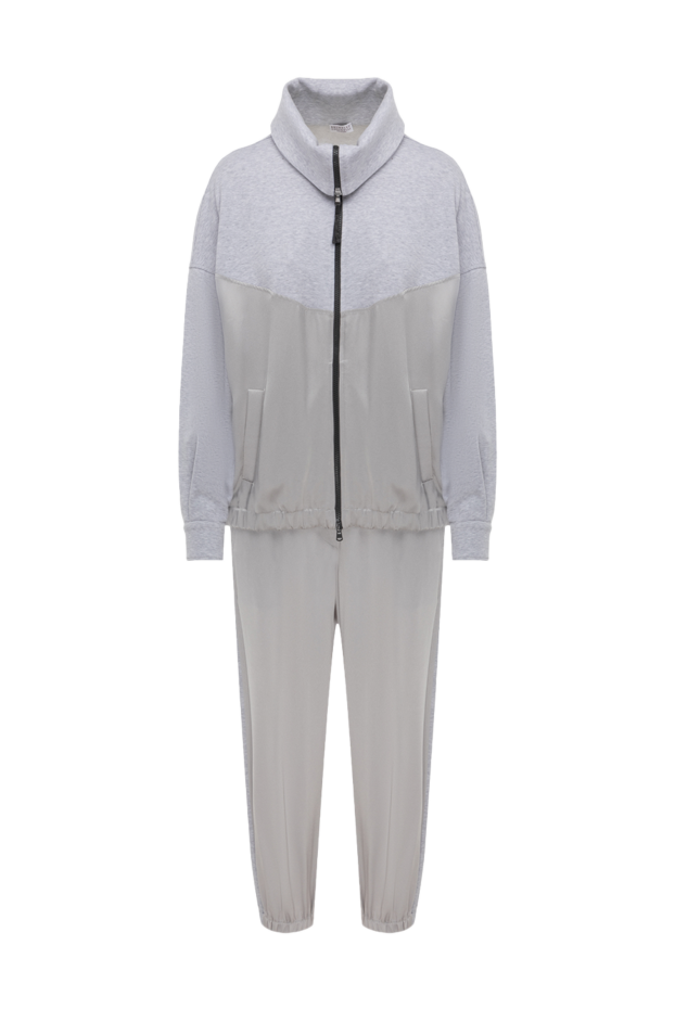 Brunello Cucinelli двухцветный прогулочный костюм с воротником-стойкой и эластичными манжетами
175473 - фото 1