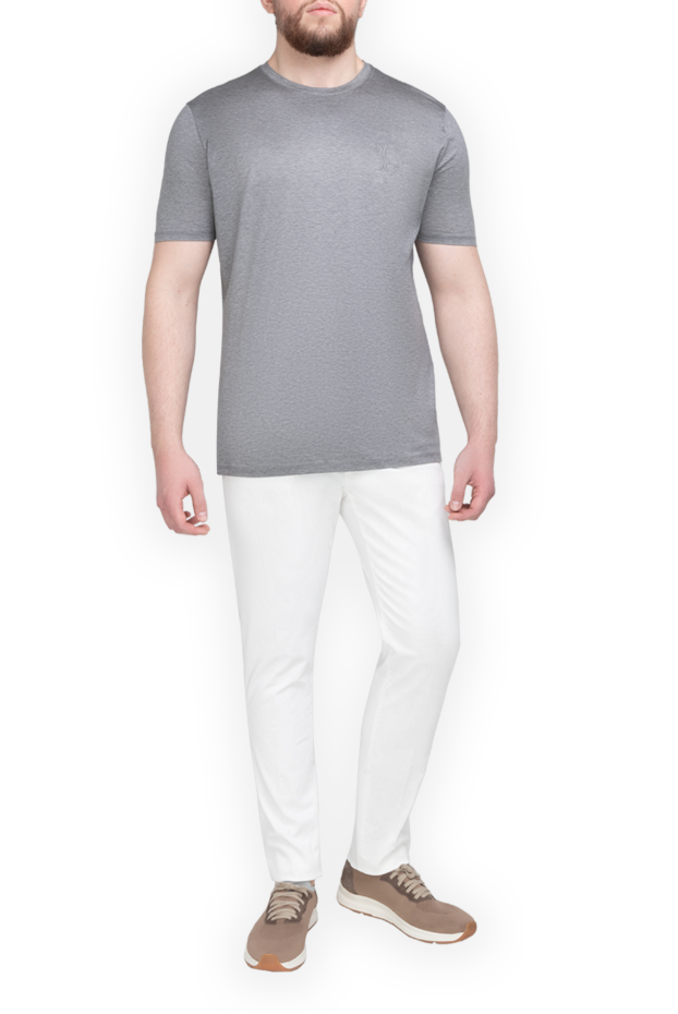 Eleventy men's white trousers with ties 175495 - photo 2