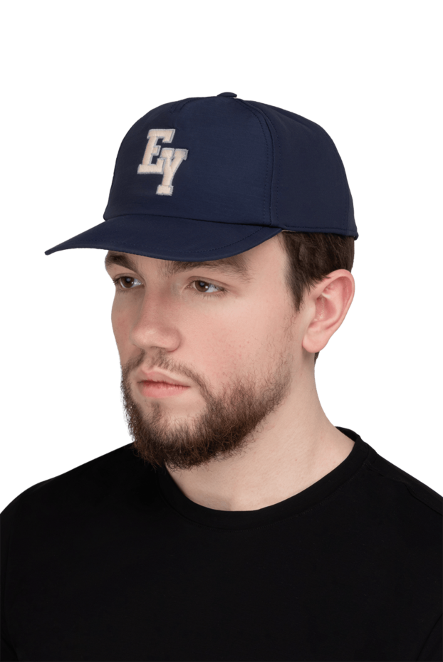Eleventy blue linen and polyamide cap for men 175504 - photo 2