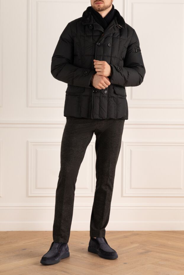 Moorer black quilted double-breasted down jacket with a stand-up collar men's 175524 - photo 2