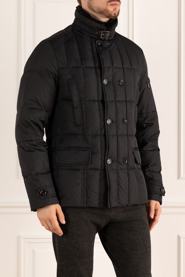 Moorer black quilted double-breasted down jacket with a stand-up collar men's 175524 - photo 3