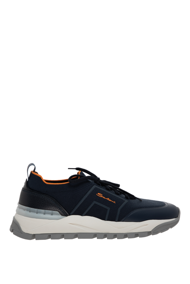 Santoni blue polyamide and elastane sneakers for men 175529 - photo 1
