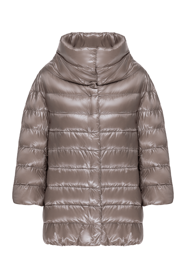 Herno beige puffer jacket with a high collar and cropped sleeves women's 175546 - photo 1
