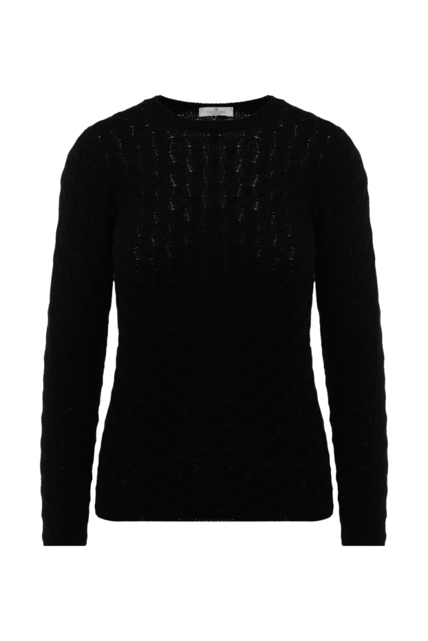 Panicale black fitted jumper with textured knitting women's 175570 - photo 1