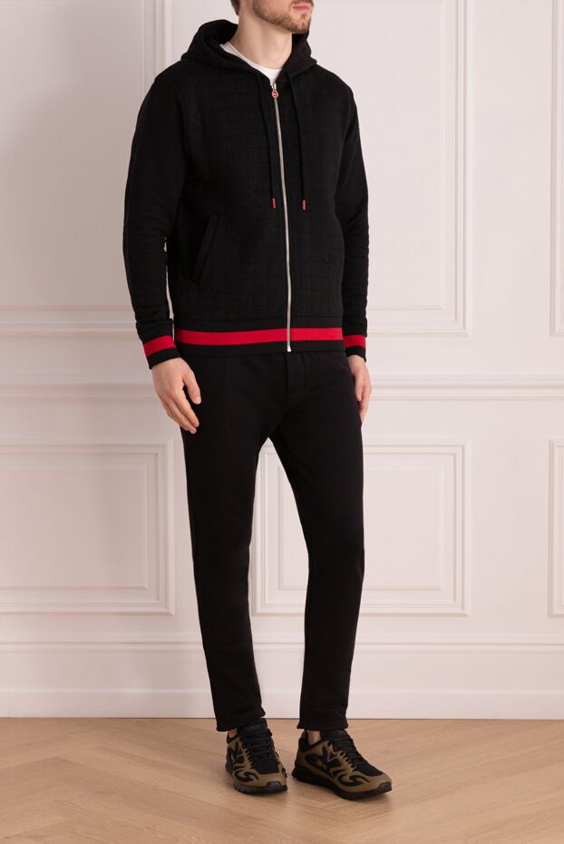 Kiton dark blue quilted suit with a hood and red cuffs
 175575 - photo 3