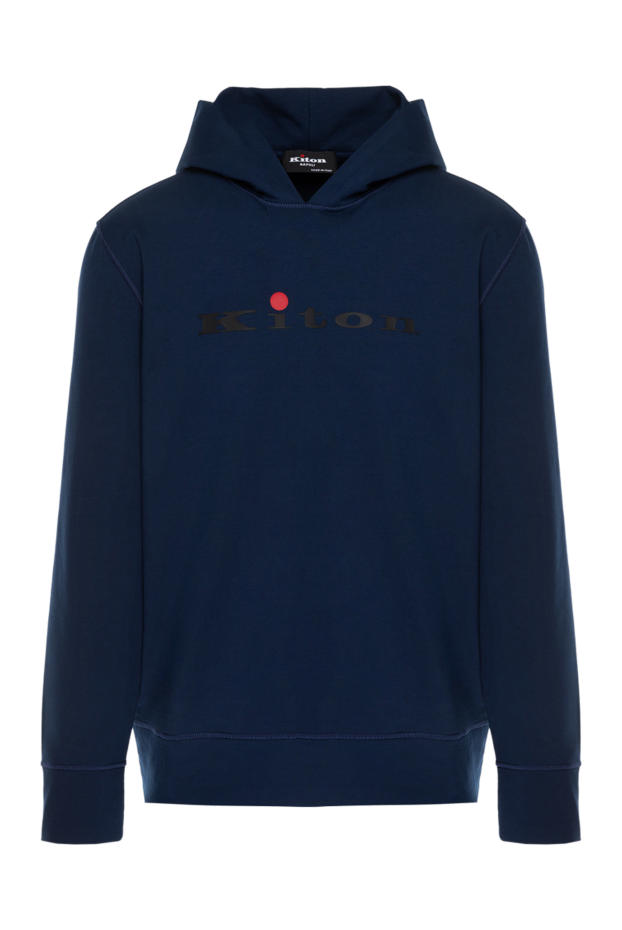 Kiton худи из хлопка и эластана синее мужское 175579 - фото 1