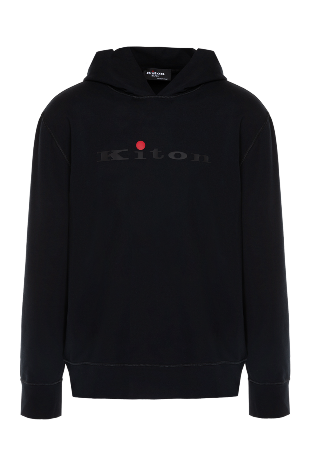 Kiton худи из хлопка и эластана черное мужское 175580 - фото 1