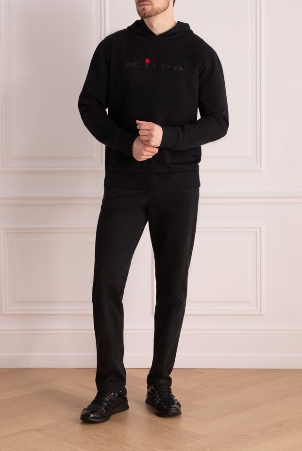 Kiton  худи из хлопка и эластана черное мужское 175580 - фото 2