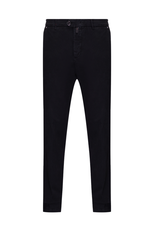 Kiton мужские брюки хлопковые темные с классической посадкой 175583 - фото 1