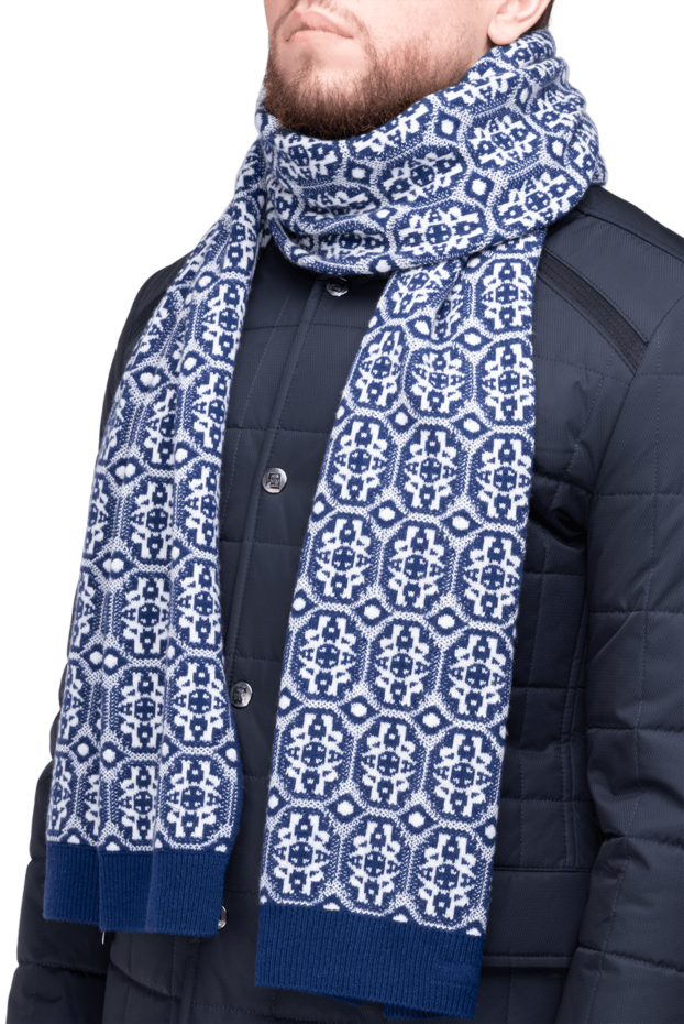 Stefano Ricci шарф из кашемира синий мужской 175638 - фото 2