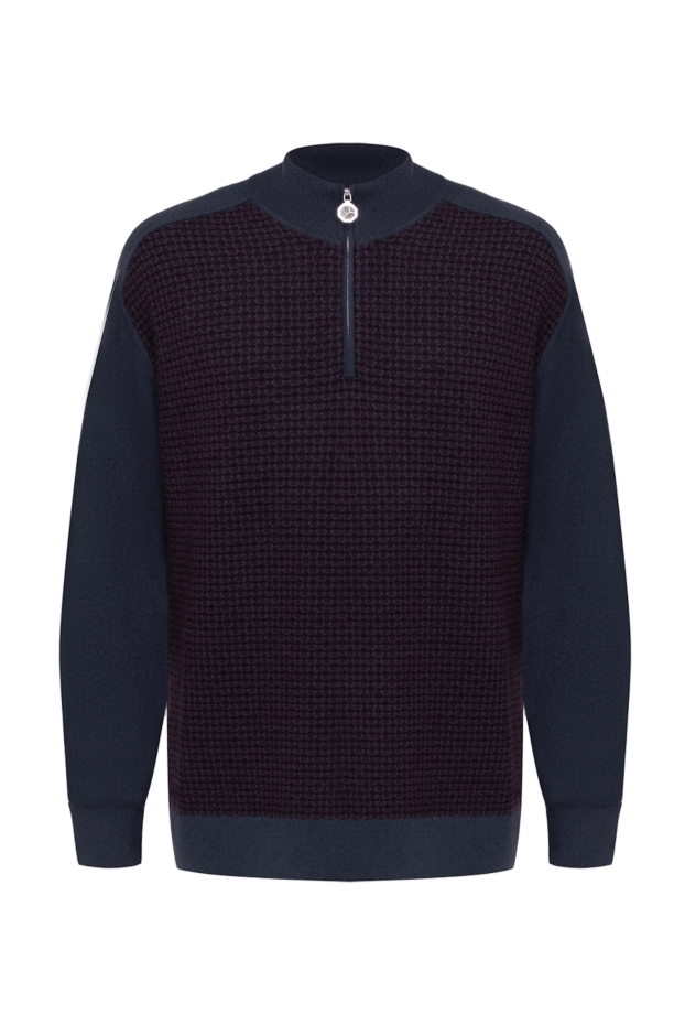 Stefano Ricci knitted troy sweater with a short zip in a two-tone color blocking style 175641 - photo 1