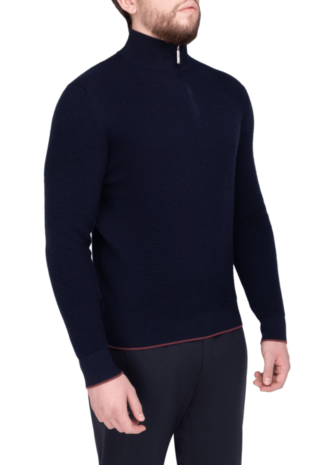 Stefano Ricci джемпер из кашемира и шелка мужской синий 175643 - фото 3