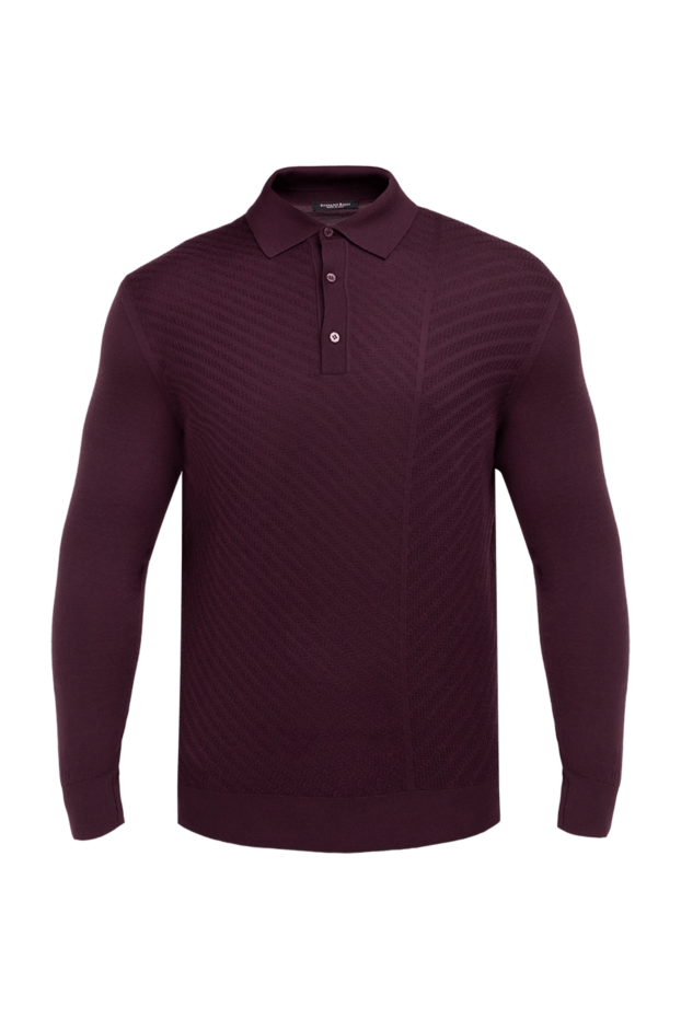 Stefano Ricci long sleeve wool polo for men burgundy 175647 - photo 1