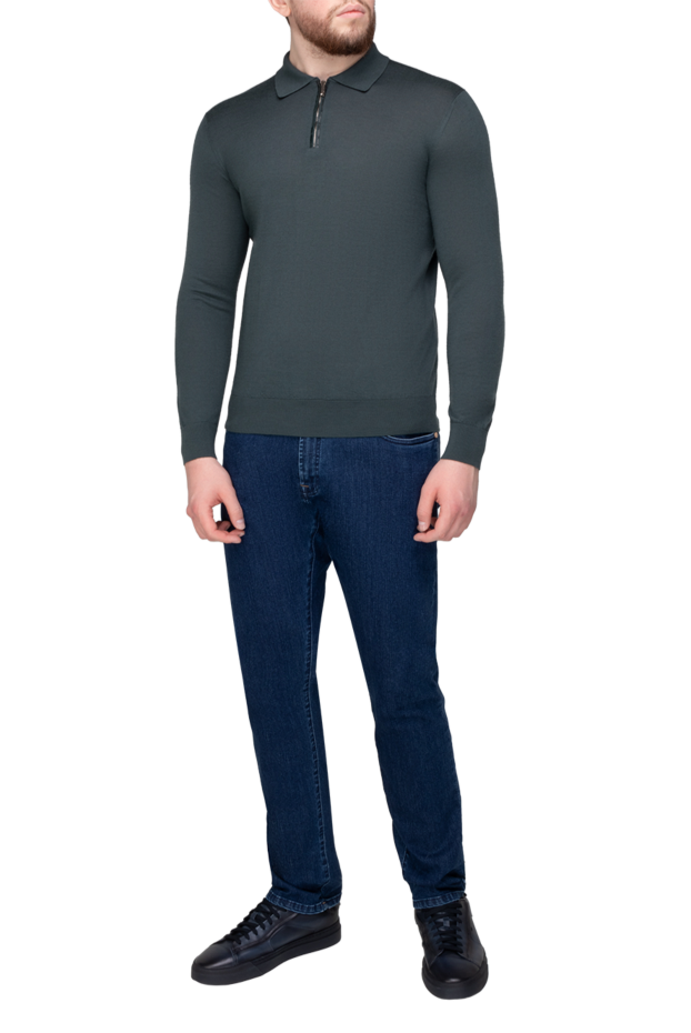 Stefano Ricci men's long sleeve cashmere polo shirt with zip 175657 - photo 2