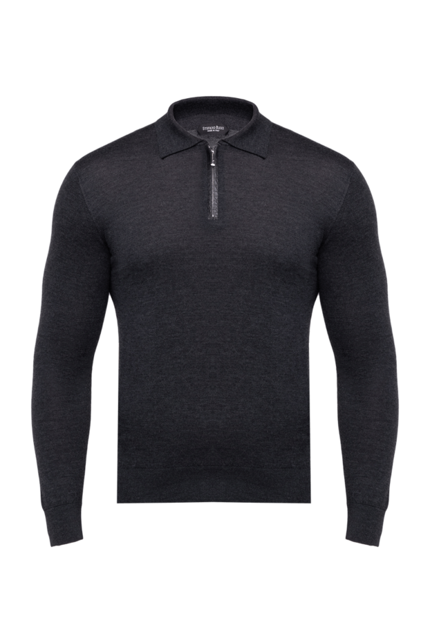 Stefano Ricci men's gray silk crocodile skin zip-up polo shirt 175659 - photo 1
