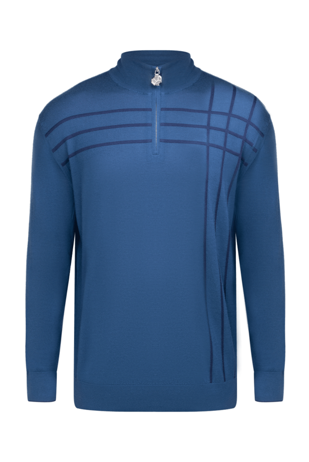 Stefano Ricci men's blue abstract pattern troyer zip up 175673 - photo 1