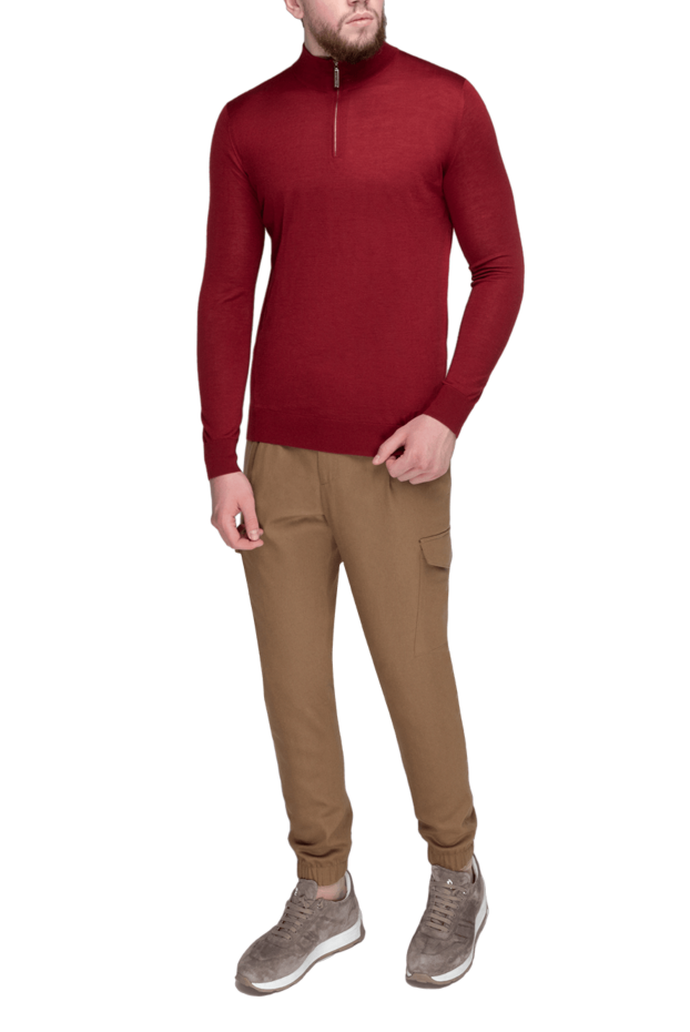 Stefano Ricci men's cashmere and silk troyer, smooth red, with zip 175685 - photo 2