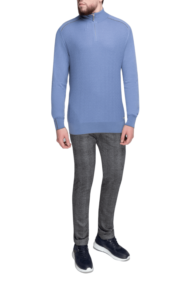 Stefano Ricci troyer half-zip in fine wool with a herringbone pattern
 175689 - photo 2