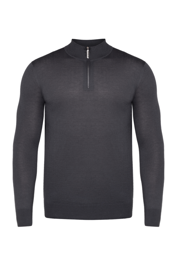 Men's dark gray cashmere and silk troyer - photo 1