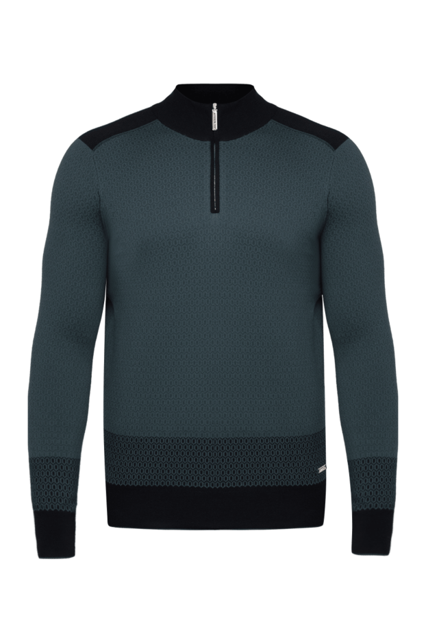Stefano Ricci men's two-tone troyer with textured knitting and a zipper on the chest 175695 - photo 1