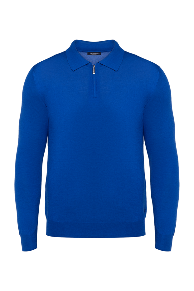 Stefano Ricci men's knitted polo in royal blue with long sleeves 175713 - photo 1