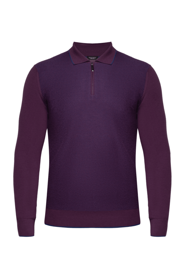 Stefano Ricci long sleeve cashmere and silk polo for men purple 175716 - photo 1