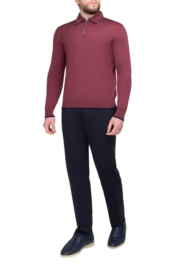 Stefano Ricci  long-sleeved cashmere and silk polo for men pink 175717 - photo 2