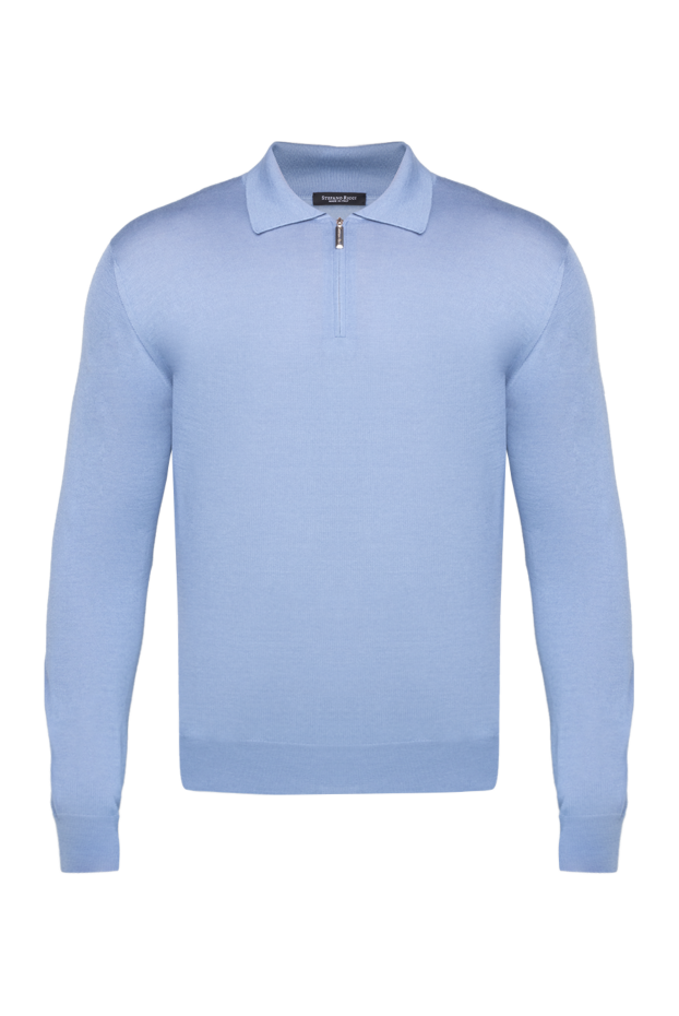 Stefano Ricci blue long sleeve polo shirt made of cashmere and silk 175720 - photo 1