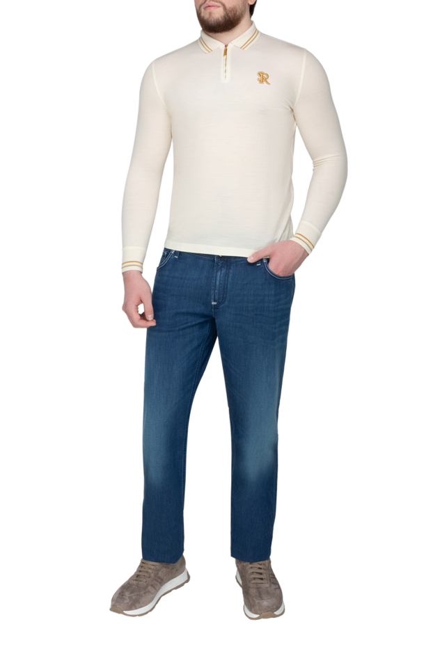 Stefano Ricci polo with long sleeves made of wool for men white 175722 - photo 2