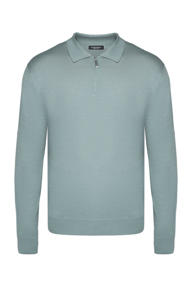 Stefano Ricci long sleeve cashmere and silk polo for men green 175729 - photo 1
