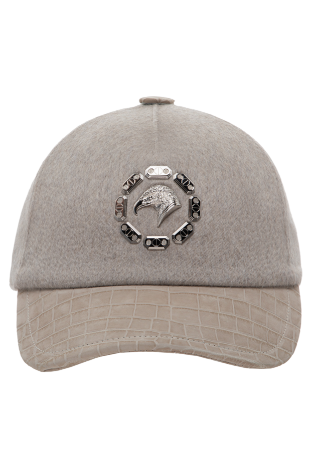 Stefano Ricci beige men's cashmere and alligator leather cap 175731 - photo 1