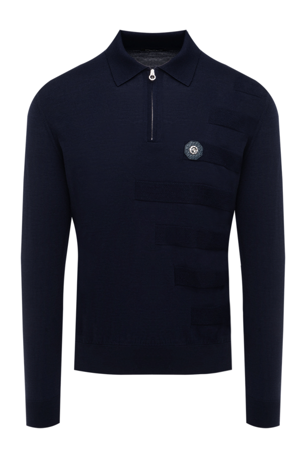 Stefano Ricci polo with long sleeves made of wool for men blue 175735 - photo 1