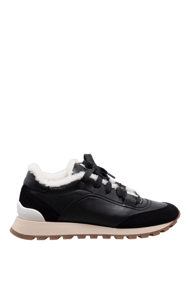Brunello Cucinelli black leather sneakers for women 175736 - photo 1