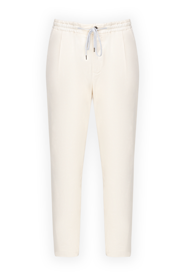 PT01 (Pantaloni Torino) брюки мужские белые с защипами на кулиске 175781 - фото 1