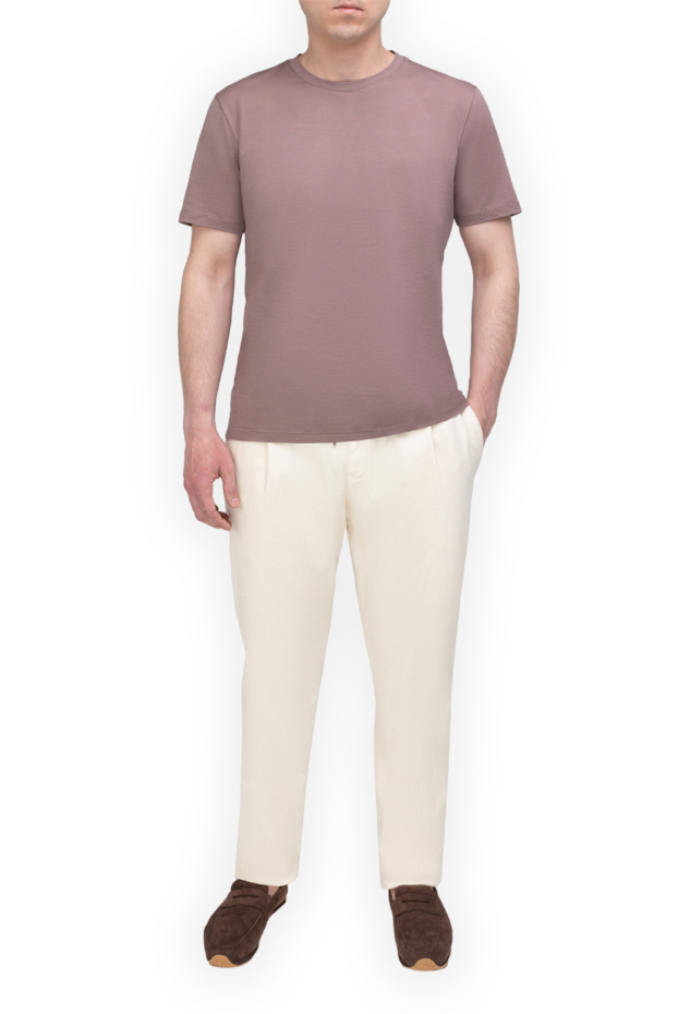 PT01 (Pantaloni Torino) men's white trousers with pleats and drawstring 175781 - photo 2