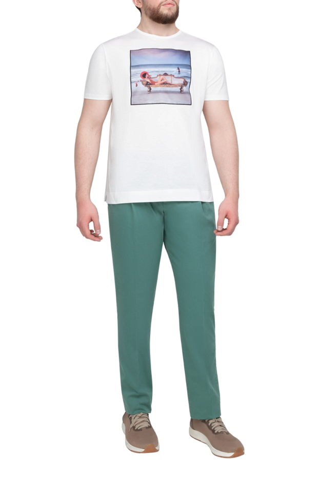 PT01 (Pantaloni Torino) брюки мужские из хлопка и эластана зеленые 175783 - фото 2
