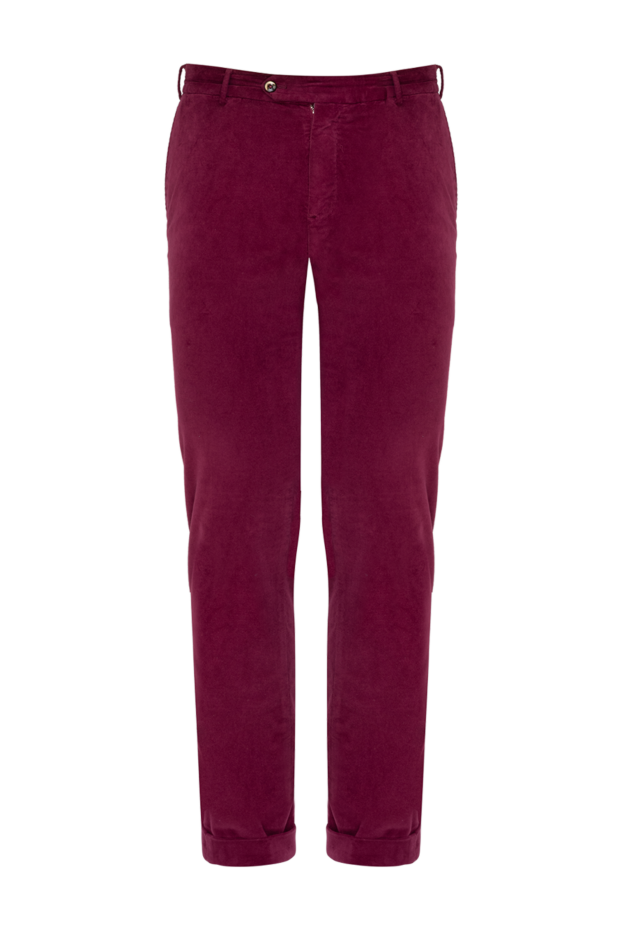 PT01 (Pantaloni Torino) брюки мужские из хлопка и эластана бордовые 175784 - фото 1
