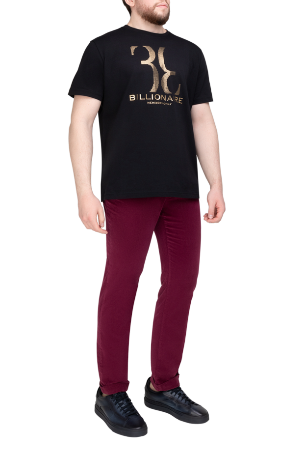 PT01 (Pantaloni Torino) брюки мужские из хлопка и эластана бордовые 175784 - фото 2