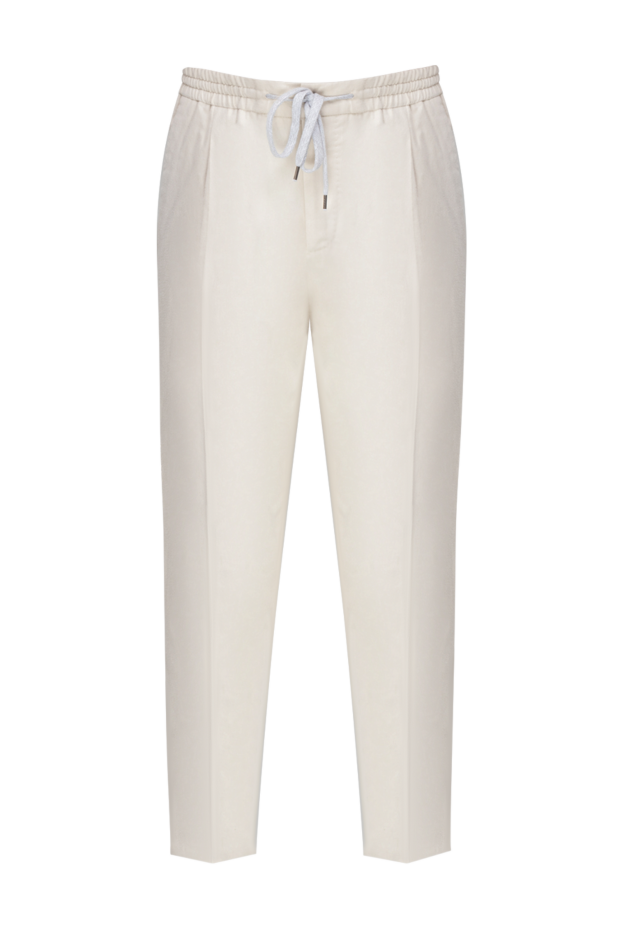 PT01 (Pantaloni Torino) брюки мужские из хлопка и эластана белые 175785 - фото 1