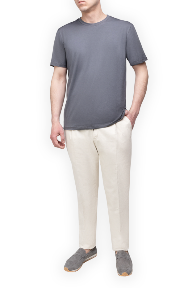 PT01 (Pantaloni Torino) брюки мужские из хлопка и эластана белые 175785 - фото 2