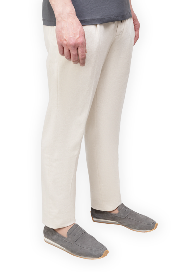 PT01 (Pantaloni Torino) брюки мужские из хлопка и эластана белые 175785 - фото 3