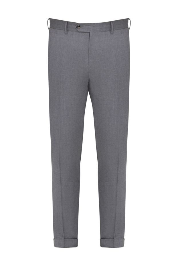PT01 (Pantaloni Torino) шерстяные мужские брюки-чиносы с эластичным поясом серые 175789 - фото 1