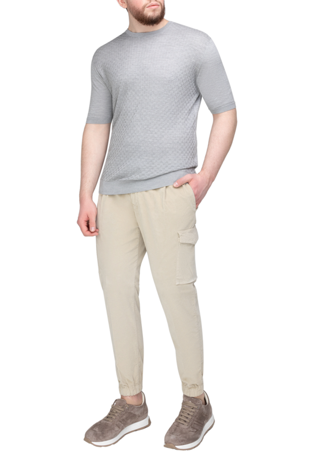 PT01 (Pantaloni Torino)  брюки мужские из хлопка и эластана серые 175794 - фото 2