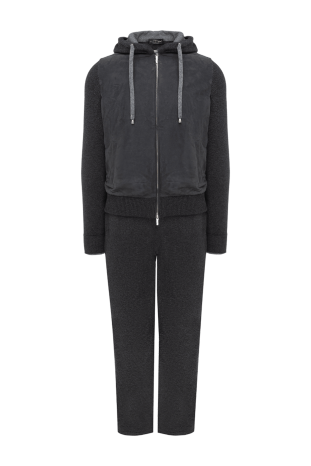 Cesare di Napoli dark grey hooded suit made of wool, viscose and cashmere 175810 - photo 1