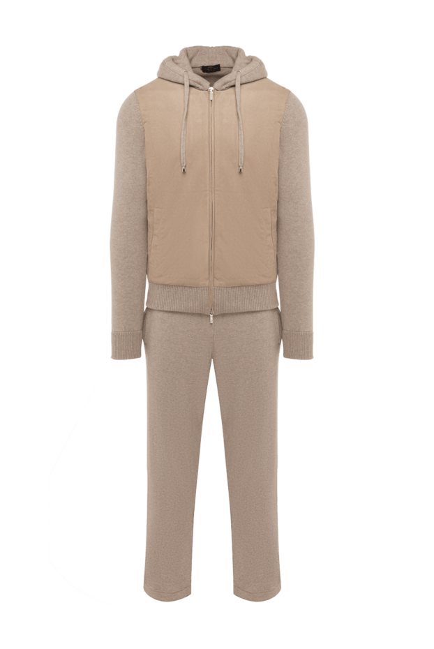 Cesare di Napoli beige sports suit with a zipper made of wool, viscose and cashmere 175813 - photo 1